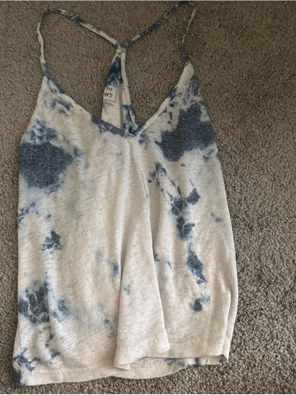 Blue Tie-Dye V-Neck Tank Top - Lightweight Women’s Cami